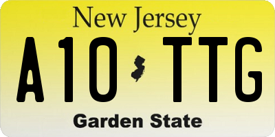 NJ license plate A10TTG