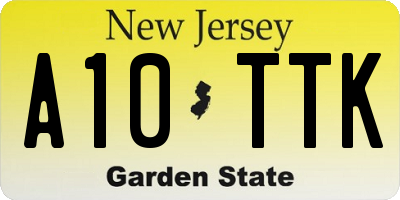NJ license plate A10TTK