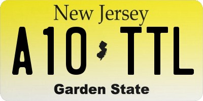 NJ license plate A10TTL