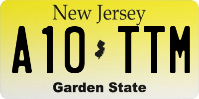NJ license plate A10TTM