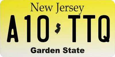 NJ license plate A10TTQ