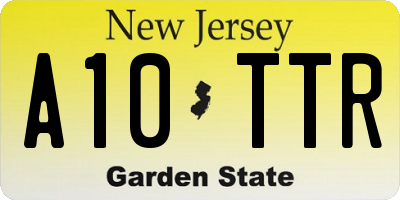 NJ license plate A10TTR
