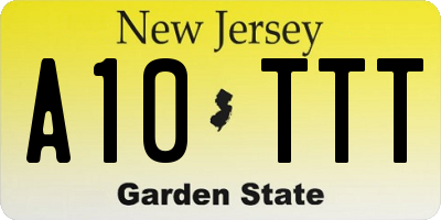 NJ license plate A10TTT