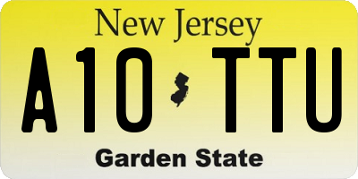 NJ license plate A10TTU