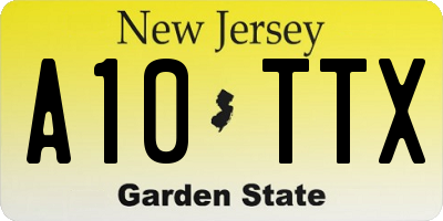NJ license plate A10TTX