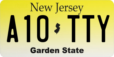 NJ license plate A10TTY