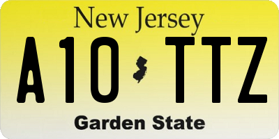 NJ license plate A10TTZ