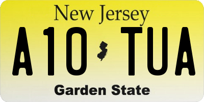 NJ license plate A10TUA