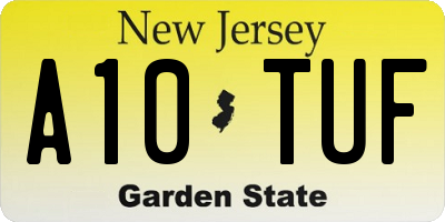 NJ license plate A10TUF