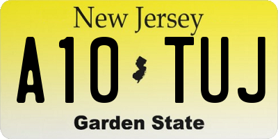 NJ license plate A10TUJ
