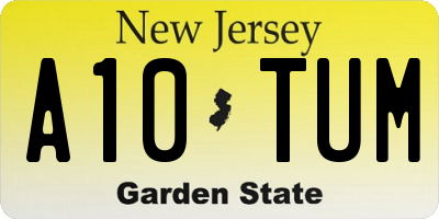 NJ license plate A10TUM