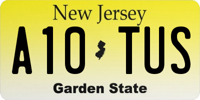 NJ license plate A10TUS