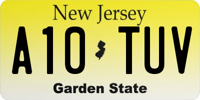 NJ license plate A10TUV