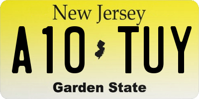 NJ license plate A10TUY