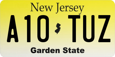 NJ license plate A10TUZ