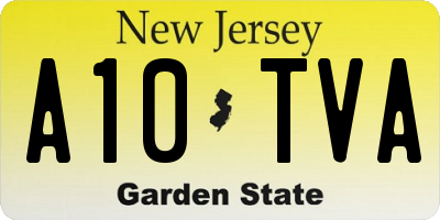 NJ license plate A10TVA