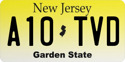 NJ license plate A10TVD