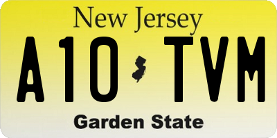 NJ license plate A10TVM