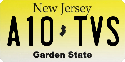 NJ license plate A10TVS