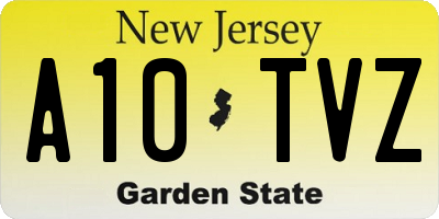 NJ license plate A10TVZ