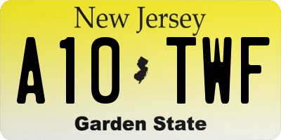 NJ license plate A10TWF