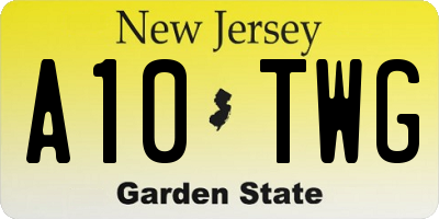 NJ license plate A10TWG
