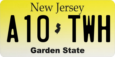 NJ license plate A10TWH