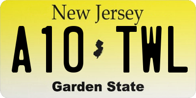 NJ license plate A10TWL