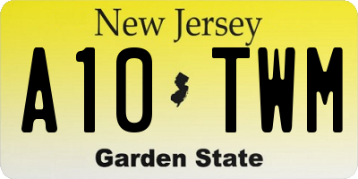 NJ license plate A10TWM