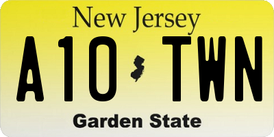 NJ license plate A10TWN