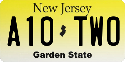 NJ license plate A10TWO