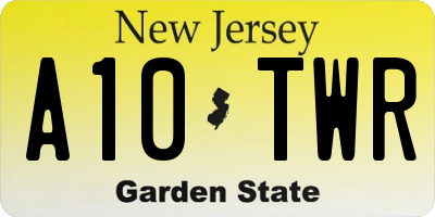 NJ license plate A10TWR