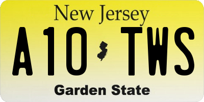 NJ license plate A10TWS
