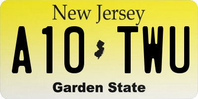 NJ license plate A10TWU