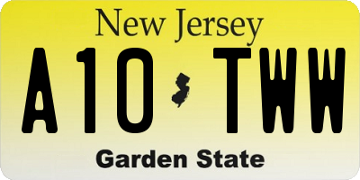 NJ license plate A10TWW