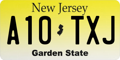 NJ license plate A10TXJ