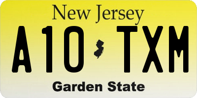 NJ license plate A10TXM