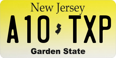 NJ license plate A10TXP