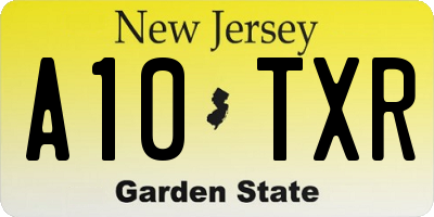 NJ license plate A10TXR