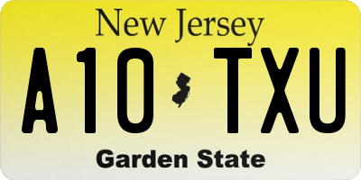 NJ license plate A10TXU