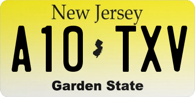 NJ license plate A10TXV