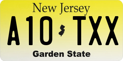 NJ license plate A10TXX