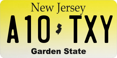 NJ license plate A10TXY