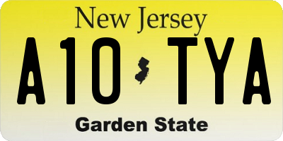 NJ license plate A10TYA