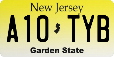 NJ license plate A10TYB