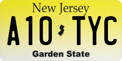 NJ license plate A10TYC