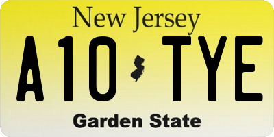 NJ license plate A10TYE