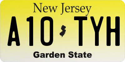 NJ license plate A10TYH