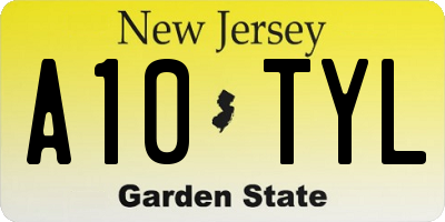 NJ license plate A10TYL