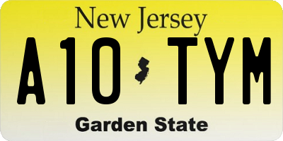 NJ license plate A10TYM
